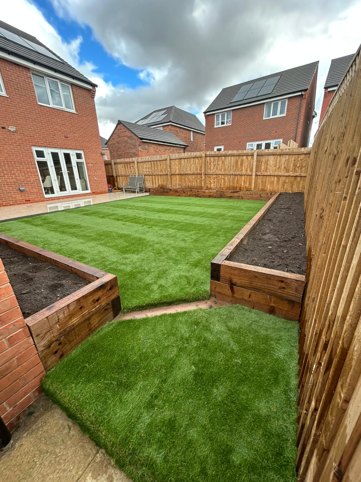 Sleeper Beds & Striped Lawn — Garden Makeovers in Merseyside
